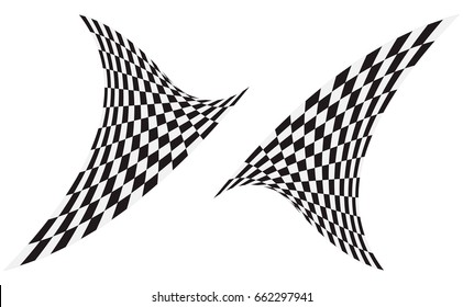 Checkered flag. Racing flag isolated on white.