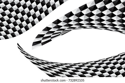 Checkered flag. Racing flag isolated on white.