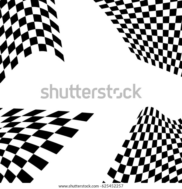 Checkered flag. Racing\
flag isolated on white. For decoration at the corner of poster or\
events about\
victory.