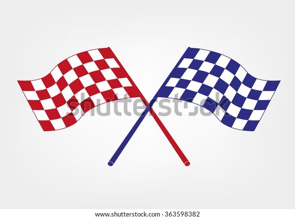 Checkered Flag in Red and Dark Blue colors. Editable\
Clip Art.