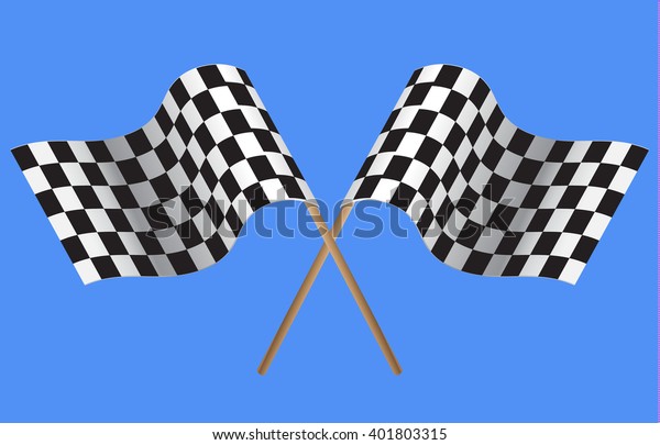 Checkered Flag. Rippled black and white crossed\
chequered flag\
vector
