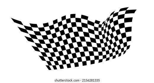 Checkered flag. Signaling on the race track. fabric texture with cubes, background for presentations and start pages