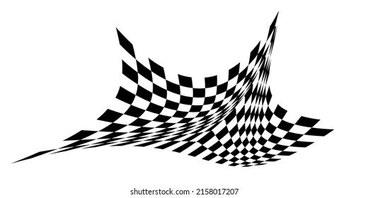 Checktes Flag. Signalisierung auf der Rennstrecke. Textur mit Würfeln, Hintergrund für Präsentationen und Startseiten