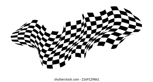 Checkered flag. Signaling on the race track. fabric texture with cubes, background for presentations and start pages