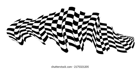 Checkered Flag. Signaling On The Race Track. Fabric Texture With Cubes, Background For Presentations And Start Pages