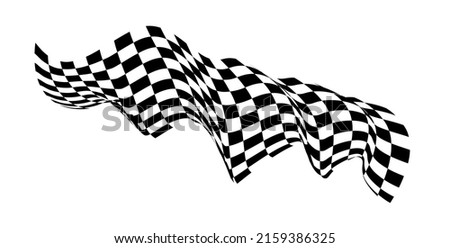 Checkered flag. Signaling on the race track. fabric texture with cubes, background for presentations and start pages