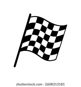 A checkered flag silhouette vector art illustration	

