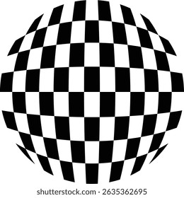 esfera de bandeira quadriculada, bandeira quadriculada preta e branca