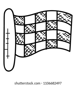 
A checkered flag used in auto racing.
