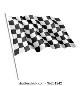 Checkered flag. Vector.