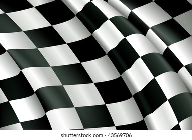 Checkered Flag, Vector Background