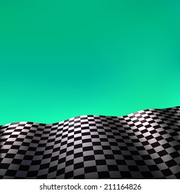 Checkered flag. Vector background with space for your text