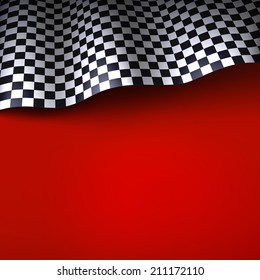 Checkered flag. Vector background with space for your text