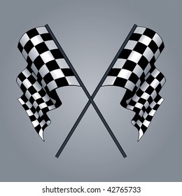 Checkered Flag vector drawing