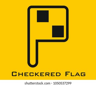 Checkered flag vector icon