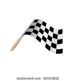 Checkered flag vector illustration. Final and finish symbol. 