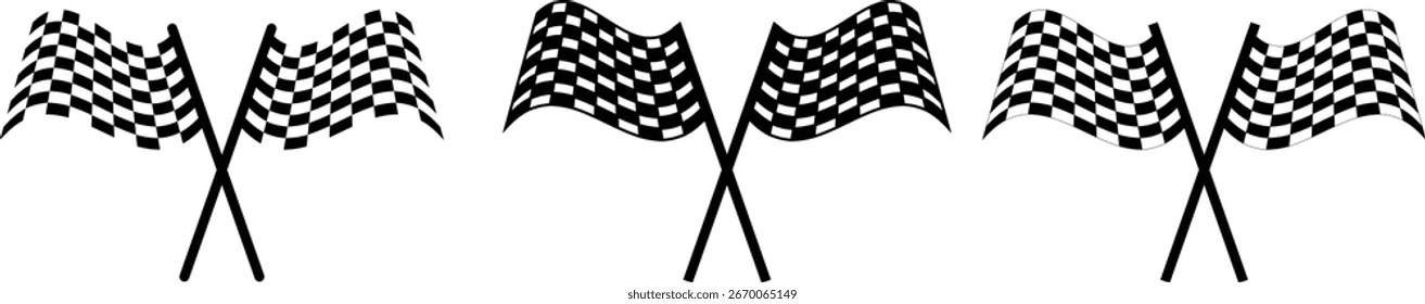 Checkered Flag Vector Set.automotive graphics design