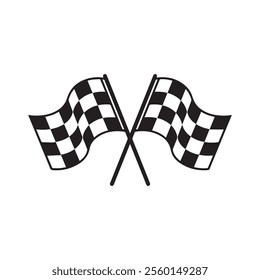 Checkered flag vector silhouette illustration.