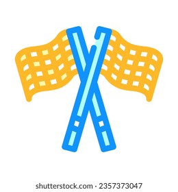 checkered flag vehicle auto color icon vector. checkered flag vehicle auto sign. isolated symbol illustration