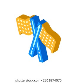 Auto-Icon-Vektorgrafik des kontrollierten Flaggenfahrzeugs. Auto-Schild mit abgeschirmter Flagge. einzelne Symbolillustration