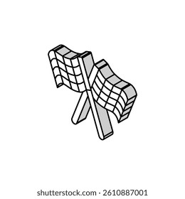 checkered flag vehicle auto isometric icon vector. checkered flag vehicle auto sign. isolated symbol illustration