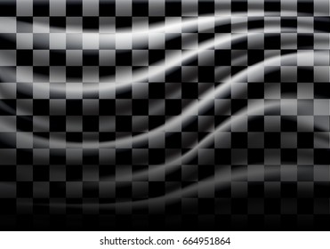 Checkered flag wave design for sport race championship background vector illustration.
