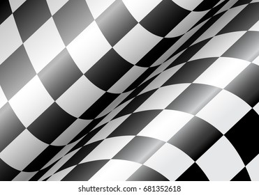 Checkered flag wave design for sport race championship background vector illustration.