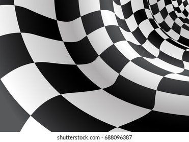 Checkered flag wave design for sport race championship background vector illustration.