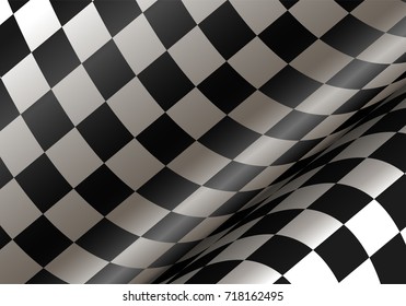 Checkered flag wave detail design for sport race championship background vector illustration.