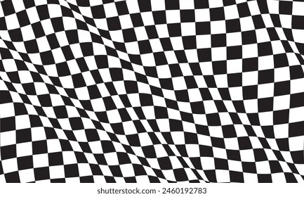 Onda de bandera a cuadros ondeando en blanco diseño deportivo carrera campeonato de éxito de negocios de fondo Ilustración vectorial.