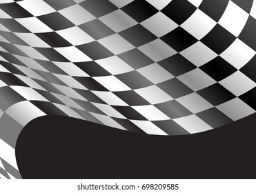 Checkered flag wave on black design for race championship background vector illustration.