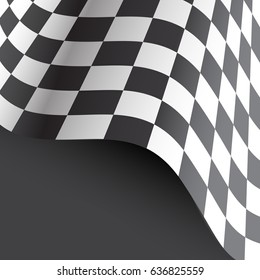 Checkered flag wave on gray design for race championship background vector illustration. 