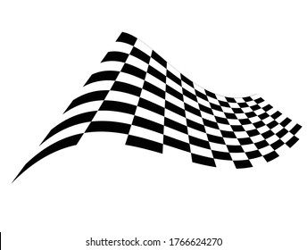 Checkered flag wave on white blank space design for sport race championship business success background
