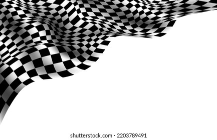 Checkered flag wave on white background design for sport race championship vector illustration.