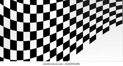 Checkered flag wave on white background design for sport race championship vector illustration.
