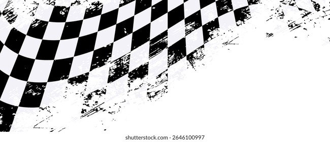 Checkered flag wave on white background design for sport race championship vector illustration.
