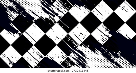 Onda de bandeira xadrez no fundo branco para a ilustração do vetor do campeonato da corrida desportiva.