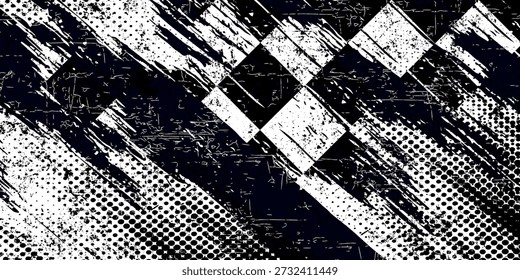 Onda de bandera a cuadros en diseño de fondo blanco para la Ilustración vectorial del campeonato de carreras deportivas.