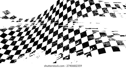 Onda bandera cuadros sobre