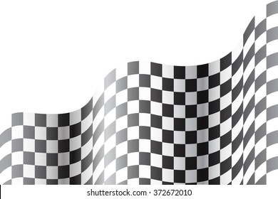 Checkered flag wave on white background vector illustration for sport design background.