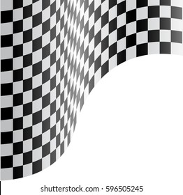 Checkered flag wave on white design for race  background vector illustration.