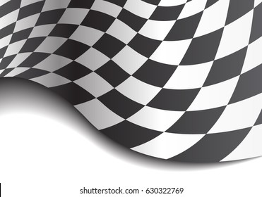 Checkered flag wave on white design race championship background vector illustration.