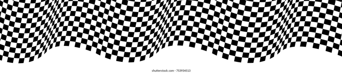 Checkered flag wave on white design for sport race championship background vector illlustration.