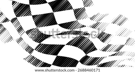 Checkered flag wave on white background design for sport race championship vector illustration.