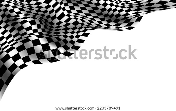 Checkered Flag Wave On White Background Stock Vector (Royalty Free ...