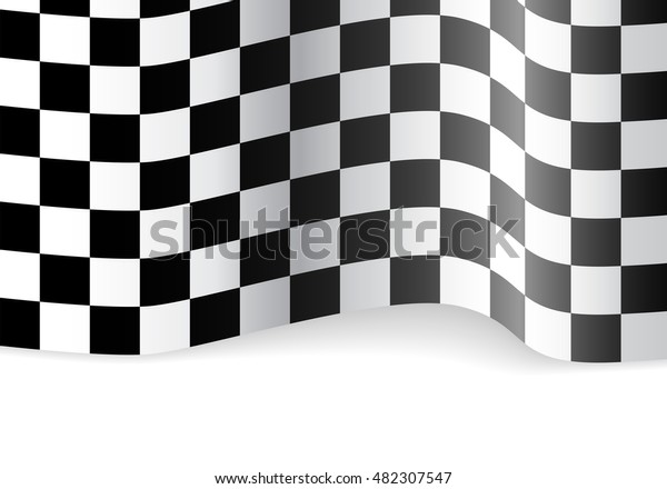 Checkered flag wave on white for sport race
background vector
illustration.