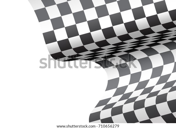 Checkered flag wave on white blank space\
for text place design for sport race championship and business\
success background vector\
illustration.