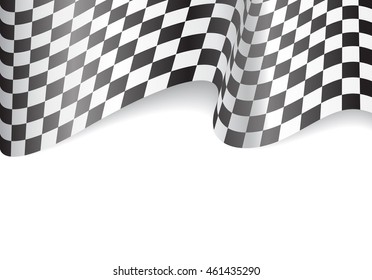 Checkered flag and white blank space for race background vector illustration.