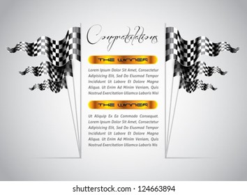 checkered flags abstract background - vector
