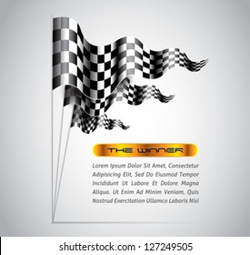 checkered flags abstract background - vector